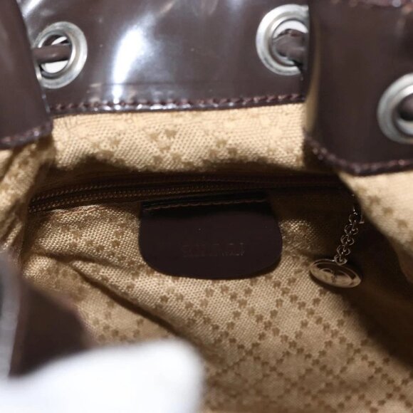 GUCCI Bamboo Hand Bag Nylon 2way Khaki Silver - Picture 12 of 16